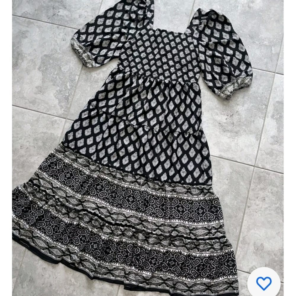 Black and white maxi dress